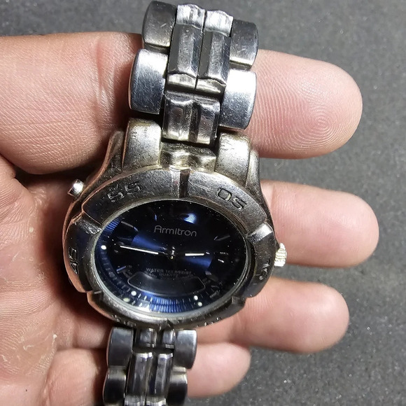 Armitron Mens SS Analog Digital Quartz Watch 20/1441-205 For Parts Or Repair - Picture 5 of 9